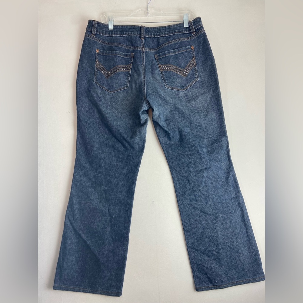 Apt 9 Womens Boot Cut Denim Rhinestone Jeans Size 32x26  (703)